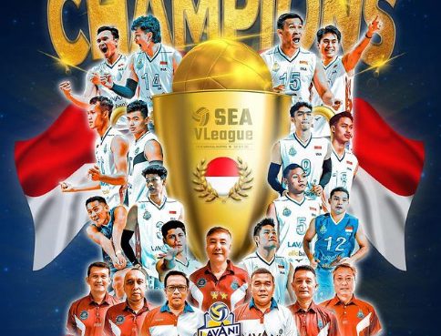 Tim Voli Putra Indonesia berhasil juara pada SEA V League 2023 sesi ke-2 setelah mengalahkan Tim Thailand dengan skor 2-3 (IG @lavani.forever).