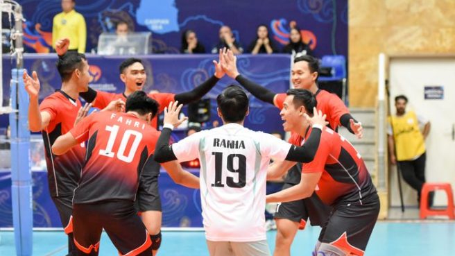 Timnas Voli Putra Indonesia kalah 2-3 dari Korea Selatan pada pertandingan Voli Asia 2023 (ASIANVOLLEYBALL.NET).