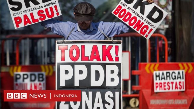 Ilustrasi polemik PPDB sistem zonasi (BBC News Indonesia).