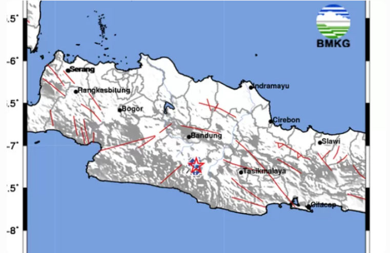 Gempa bumi 2,9 Magnitudo mengguncang Kabupaten Bandung (BMKG).