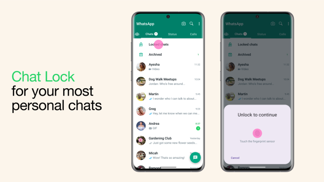 Fitur baru lock chat pada Whatsapp (Whatsapp blog).