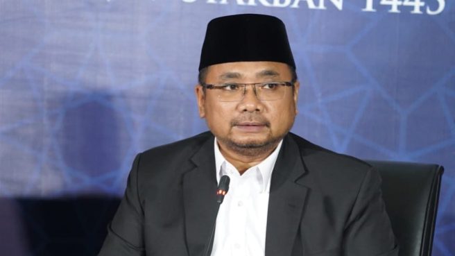 Menag Yaqut Cholil Qoumas mengeluarkan peraturan penggunaan pengeras suara masjid selama bulan Ramadhan 2024 (Kemenag).