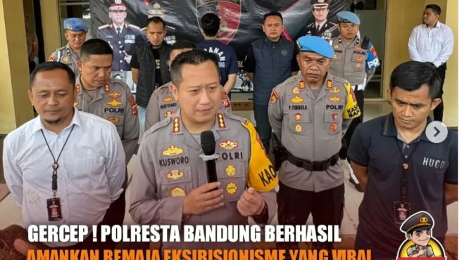 Pria Berinisial RJK Eksibisionisme Saat Menerima Pesanan Ojol Berhasil Ditangkap (Instagram @polrestabandung).