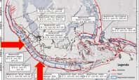 Peta terjadi gempa megathrust yang terjadi di Indonesia (dok BMKG).