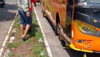 konvoi bus telolet di jalur alternatif GBLA dan AL JABBAR (Prolitenews.com).