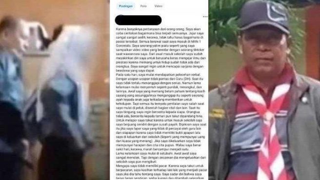 Alasan Siswi Gorontalo mengenai video syur dirinya dengan sang guru (Intagram).