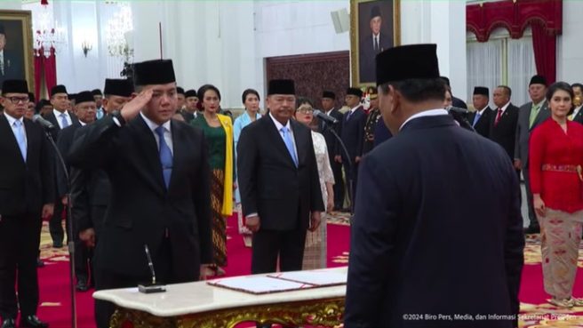 Mayor Teddy Indra dilantik Presiden Prabowo Subianto sebagai Sekretaris Kabinet (Seskab) (Youtube Sekretaris Kabinet).