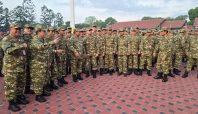 Para menteri kabinet merah putih di Akademi Militer (Akmil) (cnnindonesia).