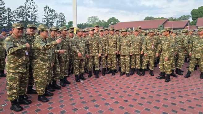 Para menteri kabinet merah putih di Akademi Militer (Akmil) (cnnindonesia).