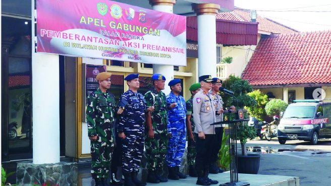 Persiapan apel operasi gabungan TNI dan Polri untuk memberantas premanisme di Kota Cirebon (Instagram Lanal Cirebon).