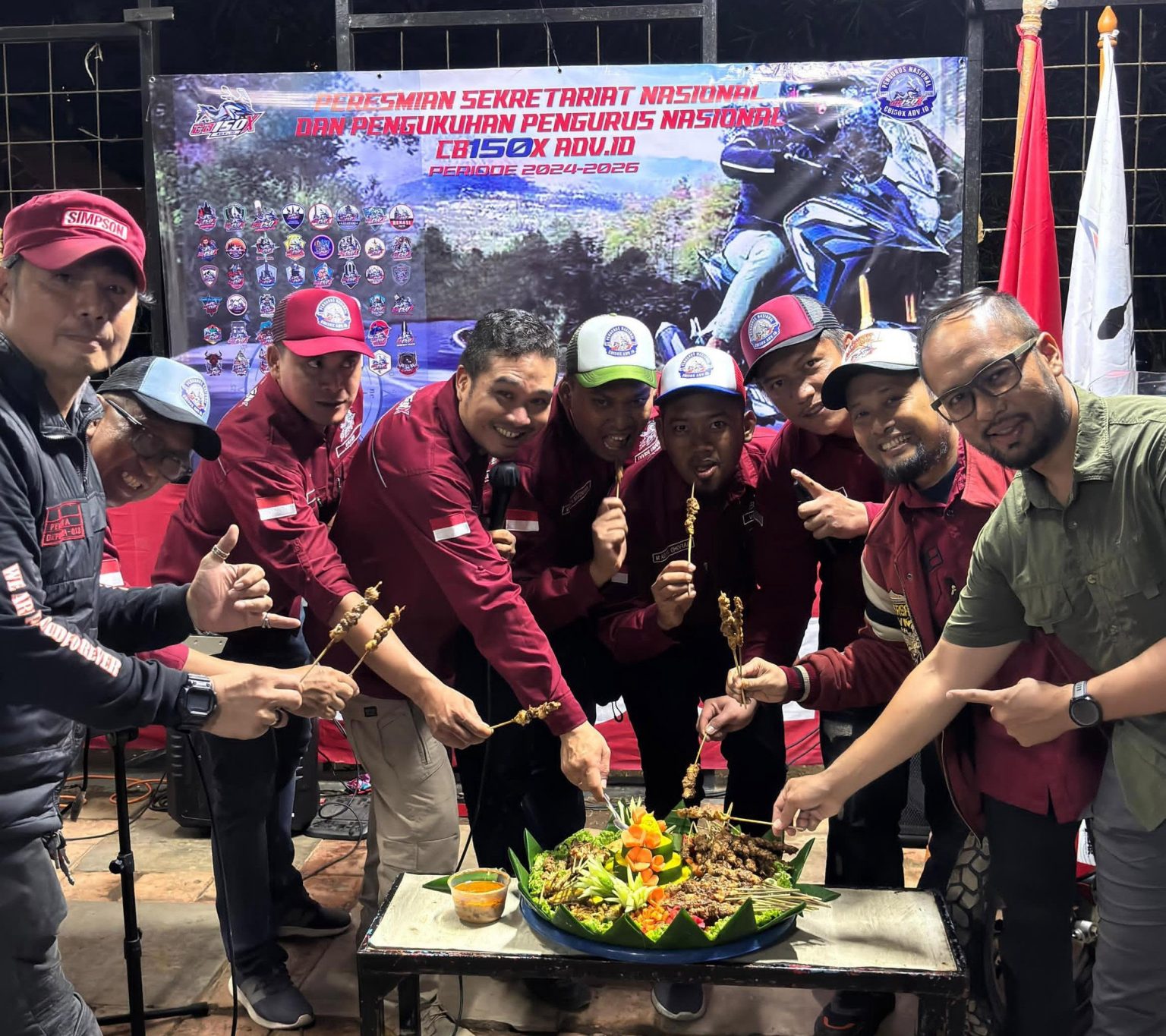 Ratusan Bikers CB150X Hadiri Peresmian Sekretariat Nasional CB150X Adventure Indonesia di Depok (dok Honda).