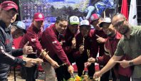 Ratusan Bikers CB150X Hadiri Peresmian Sekretariat Nasional CB150X Adventure Indonesia di Depok (dok Honda).