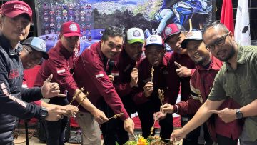 Ratusan Bikers CB150X Hadiri Peresmian Sekretariat Nasional CB150X Adventure Indonesia di Depok (dok Honda).