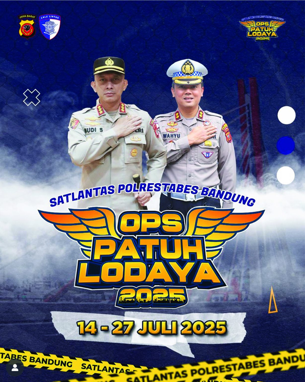 Operasi Patuh Lodaya 2025 akan berlangsung selama 2 pekan (Instagram Polrestabes Bandung).