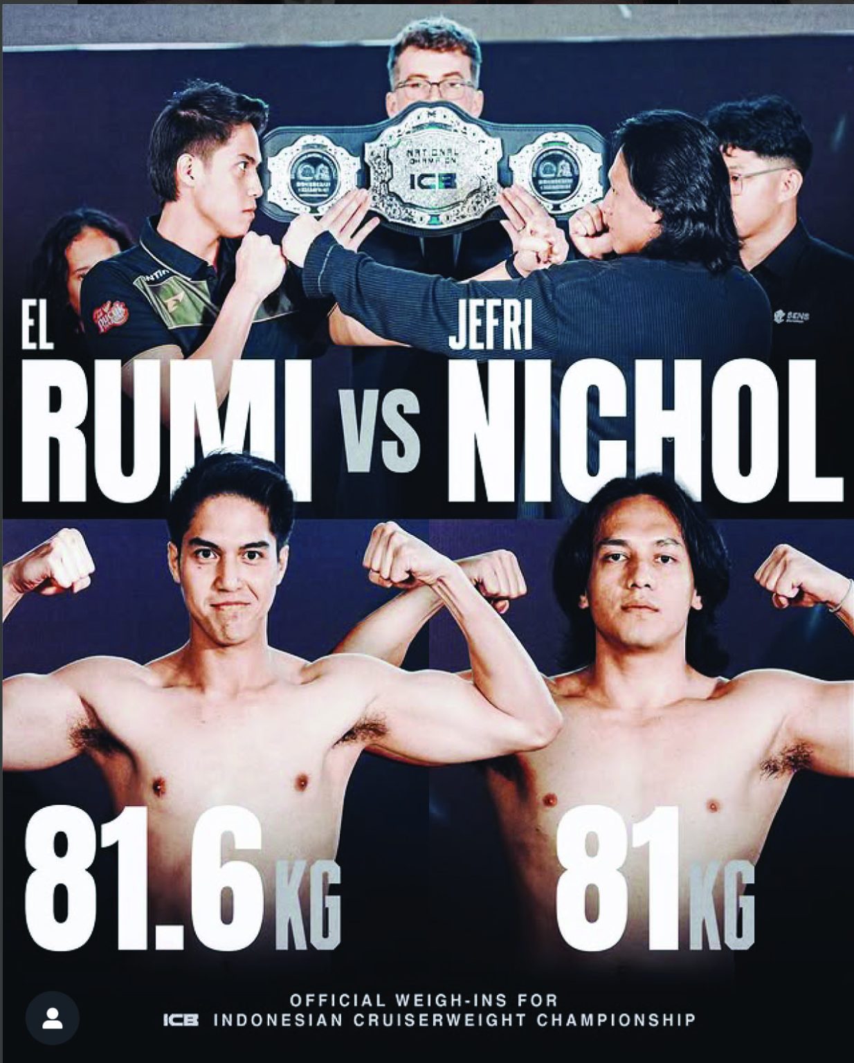 El Rumi Menang di TKO usai Hujani 7-8 Pukulan Tanpa Henti (Instagram El Rumi)