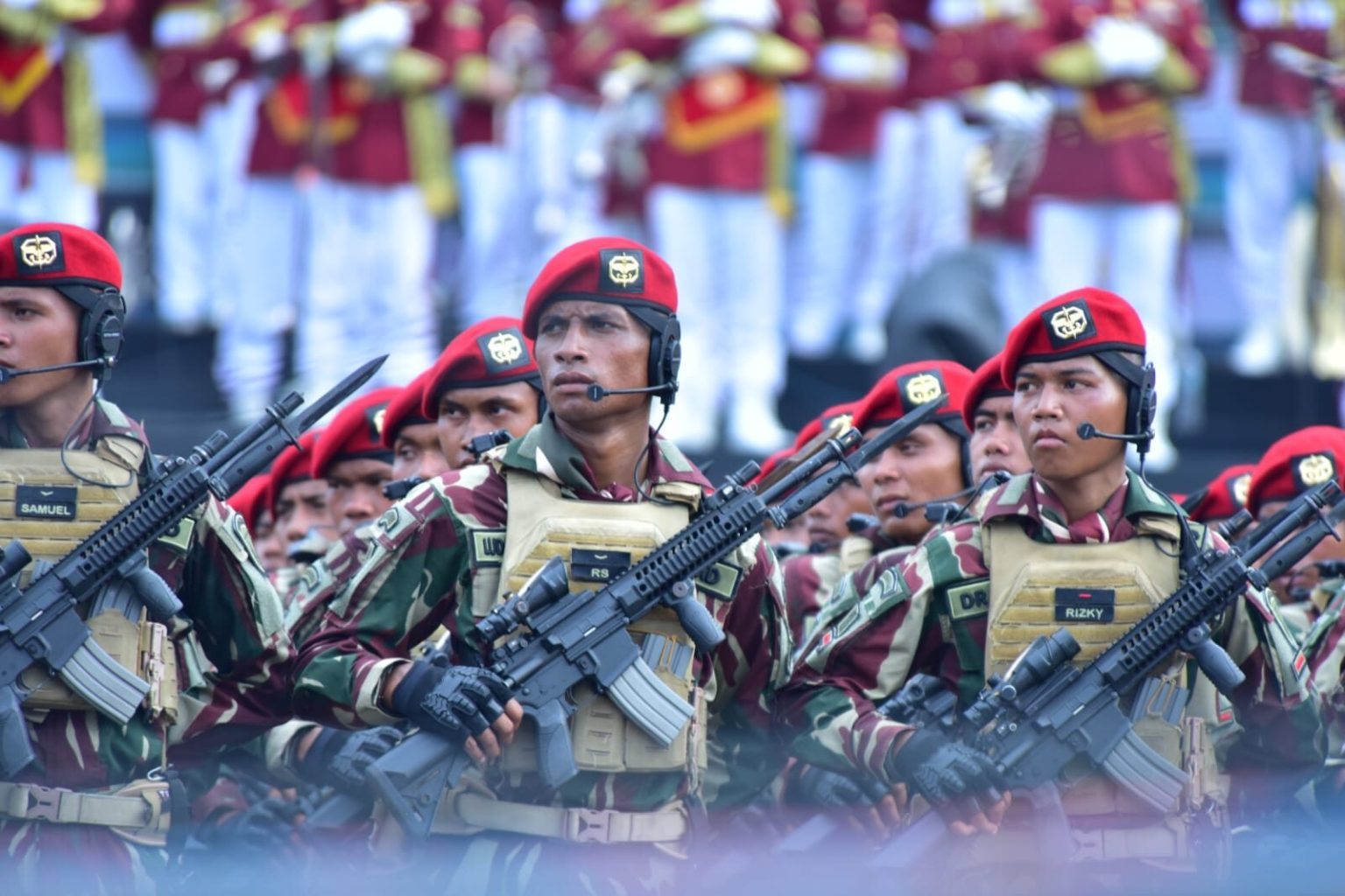 HUT TNI ke-80 di kawasan Monas Jakarta Pusat (TNI AD).