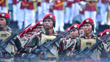 HUT TNI ke-80 di kawasan Monas Jakarta Pusat (TNI AD).