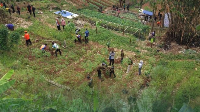 BPBD Kota Bandung Beri Sosialisasi Ubah Tanaman Palawija Menjadi Tanaman Daya Serap Air Tinggi (IG BPBD Kota Bandung).