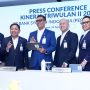 Kinerja ini disampaikan oleh Direktur Utama BSI Anggoro Eko Cahyo (tengah), Wakil Direktur Utama Bob T Ananta (dua dari kiri), Direktur Finance & Strategy Ade Cahyo Nugroho (dua dari kanan), Direktur Risk Management Grandhis H.Harumansyah (kiri) dan Direktur Retail Banking Kemas Erwan Husainy (paling kanan) pada paparan kinerja perseroan triwulan II/2026 di Kantor Pusat BSI Jakarta (21/8).