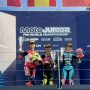 M. Kiandra Ramadhipa (kiri) meraih podium kedua pada race 2 putaran terakhir FIM Moto3 Junior World Championship 2026 di Misano World Circuit Marco Simoncelli, Italia, Minggu (18/10) (dok Honda).